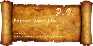 Petres Vaszilia névjegykártya